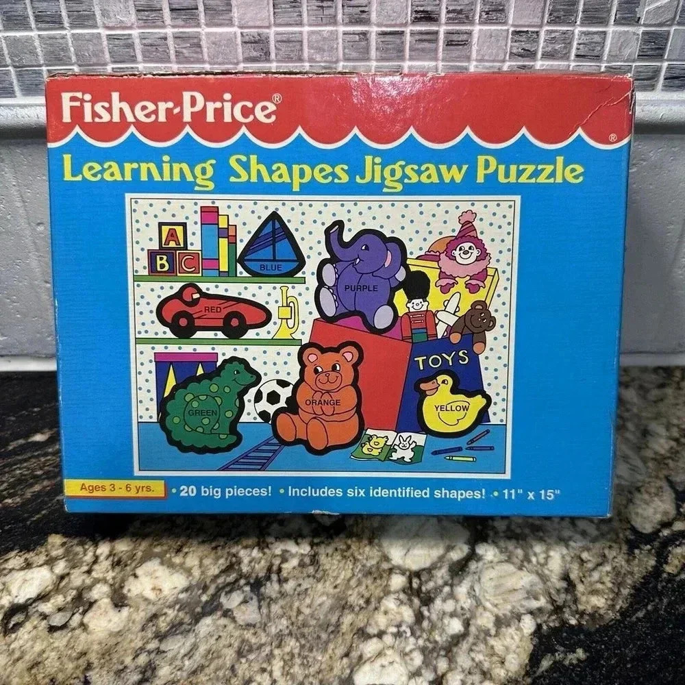 Vintage Fisher-Price LEARNING SHAPES Jigsaw PUZZLE Little People Age 3-6 - Picture 2 of 10